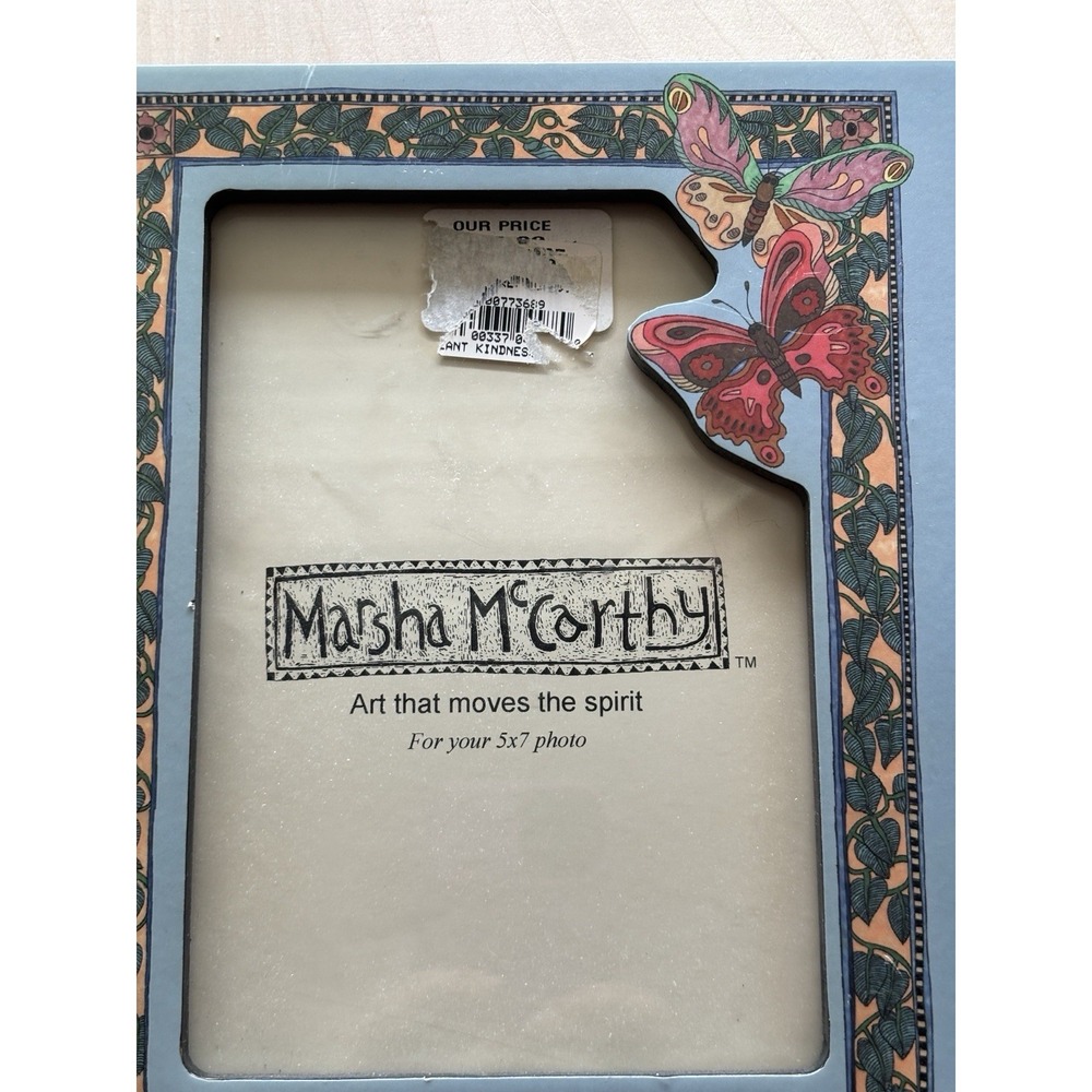 Marsha McCarthy Photo Frame 5 x 7 Art Nouveau Butterfly Life Is a Treasure - Picture 3 of 4
